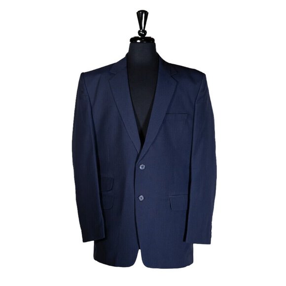 Chiragh Apparel Other - Mens Blazer Blue Striped Cotton Dress Formal Suit Jacket Wedding Sport Coat 44R